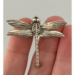 B Gould Sterling Silver Dragonfly Insect Brooch Pendant